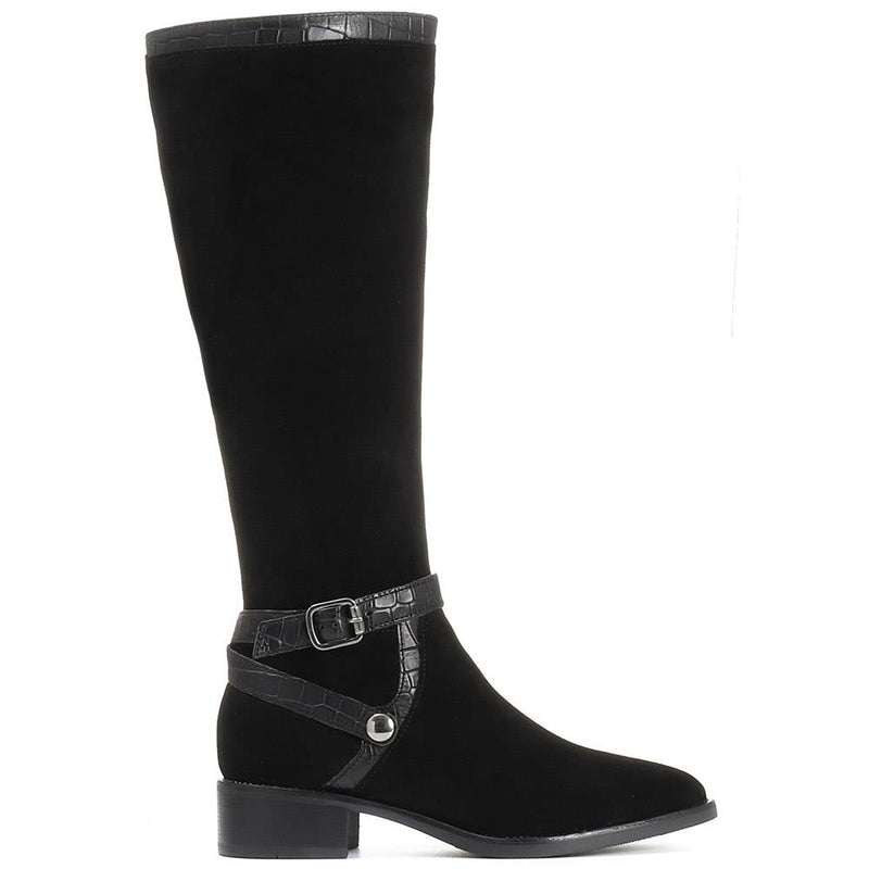 Leather Flat Pointed Riding Boot - CARM30520 / 316 579