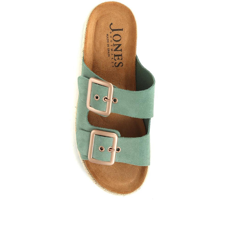 Teal Platform Double Buckle Mules - TEAL / 322 040