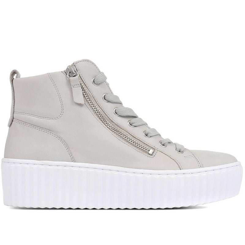 Chunky Leather High Top Trainers - GAB35535 / 322 391