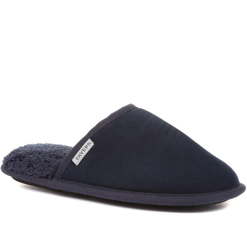 Wide Fit Suede Slippers - QING36023 / 322 518