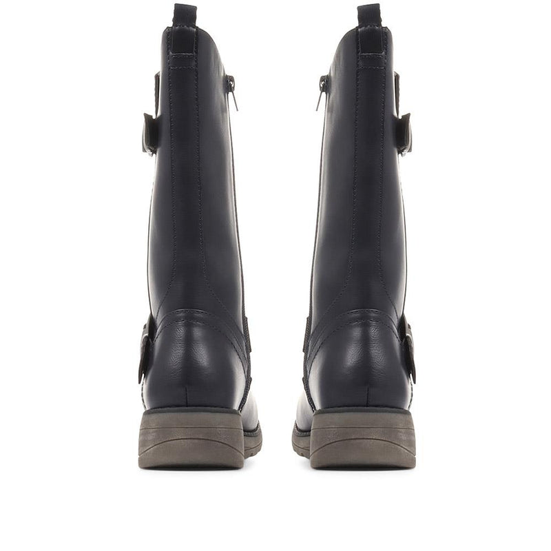Wedge Heel Calf Boots - WBINS36104 / 322 733