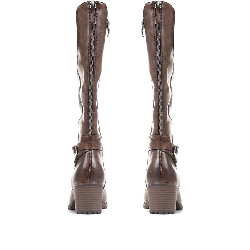 Knee High Ruched Heeled Boots - CENTR36097 / 322 661