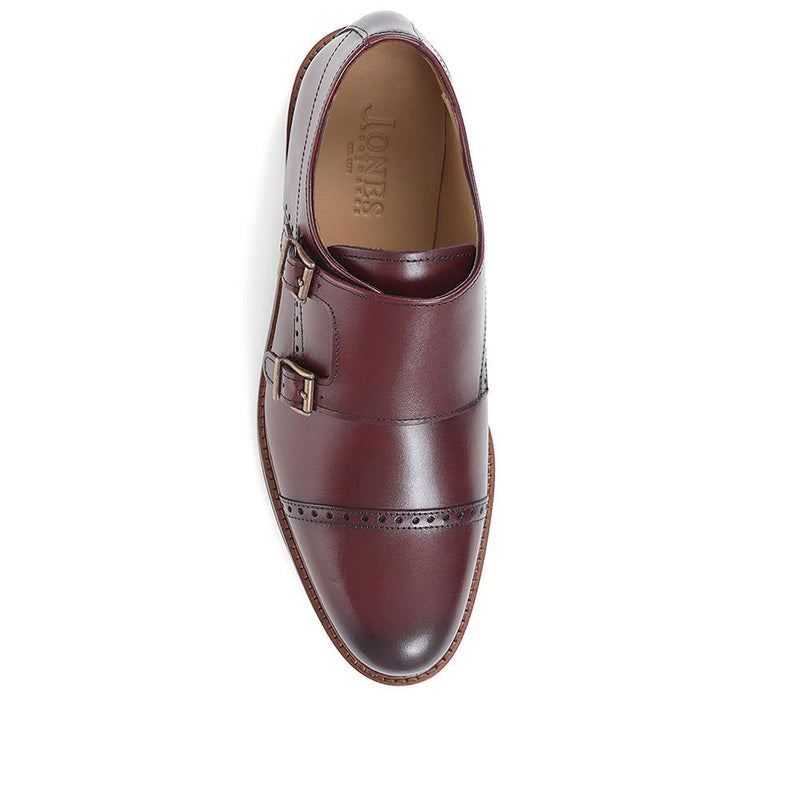 Double Strap Leather Monk Shoes - OTLEY / 322 590