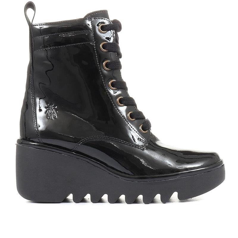 Biaz Leather Wedge Boots - FLYLO34500 / 320 426