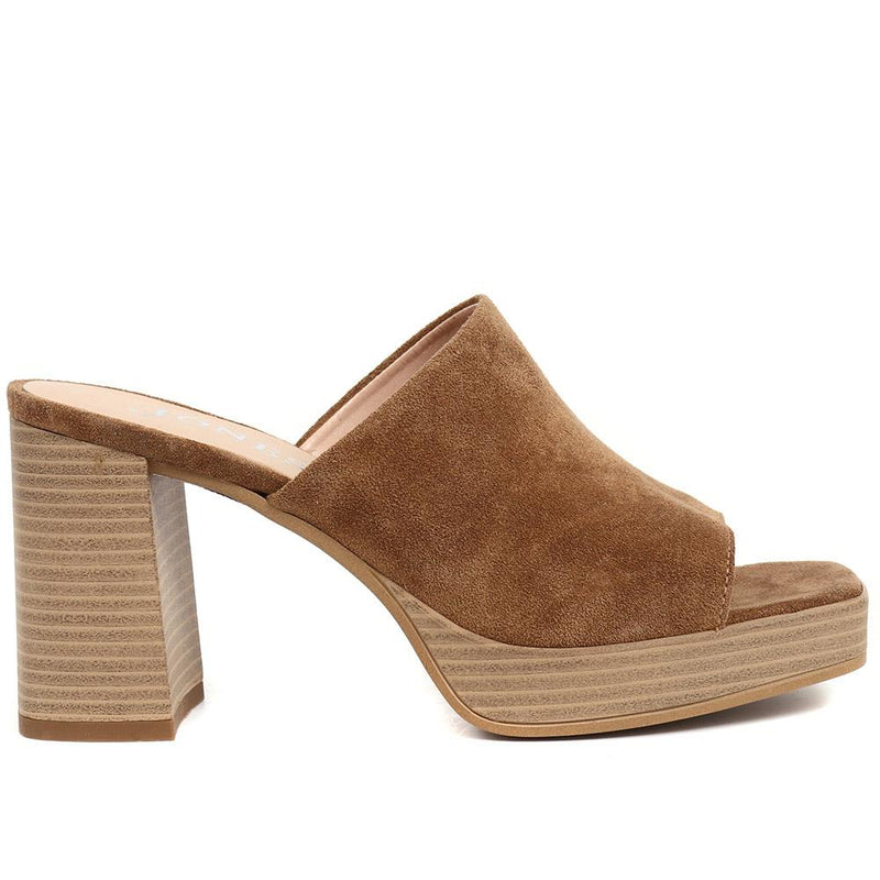 Dominica Leather Heeled Mules - DOMINICA / 323 833