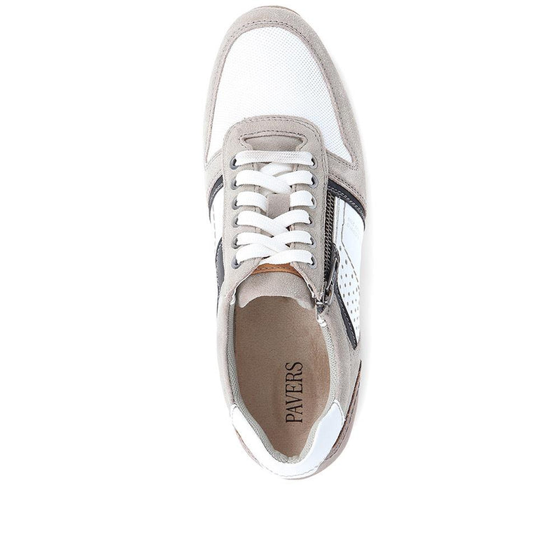 Lace-Up Leather Trainers - PARK37003 / 323 394