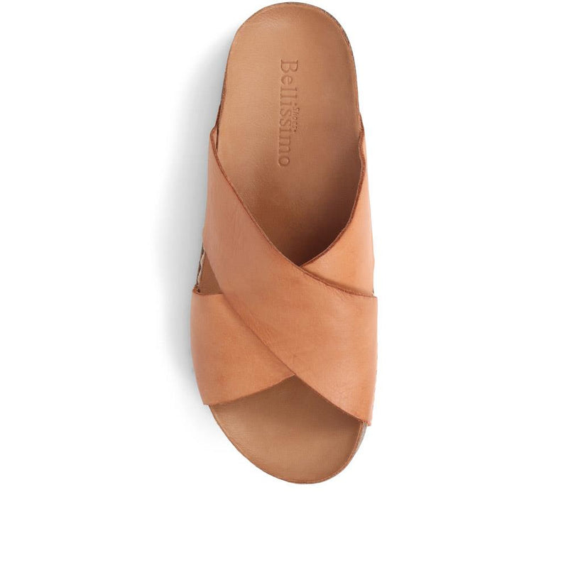 Leather Cross Strap Sandals - BELMET37021 / 323 857