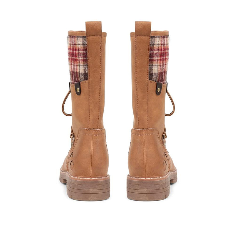 Tartan Accent Calf Boots - TELOO38015 / 324 389