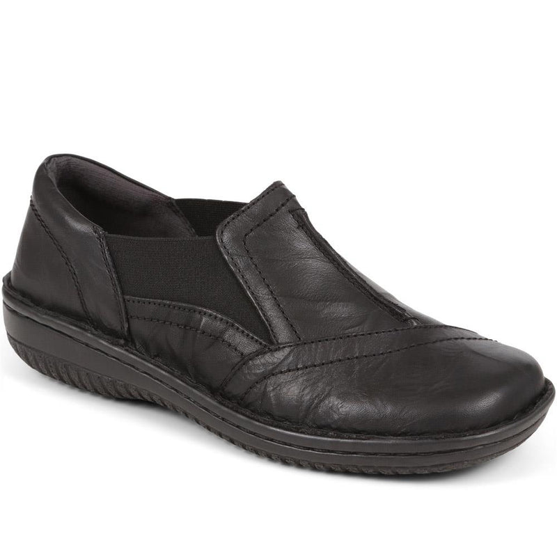 Elasticated Leather Slip-Ons - HAK38029 / 324 707