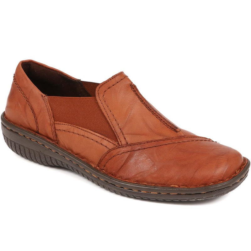 Elasticated Leather Slip-Ons - HAK38029 / 324 707