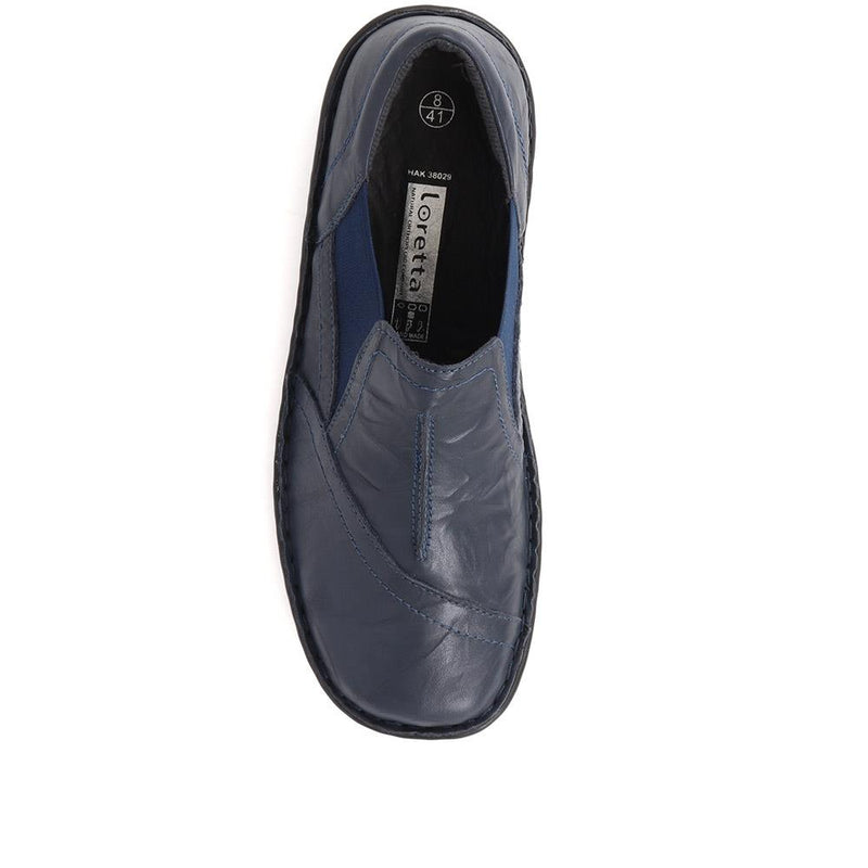 Elasticated Leather Slip-Ons - HAK38029 / 324 707