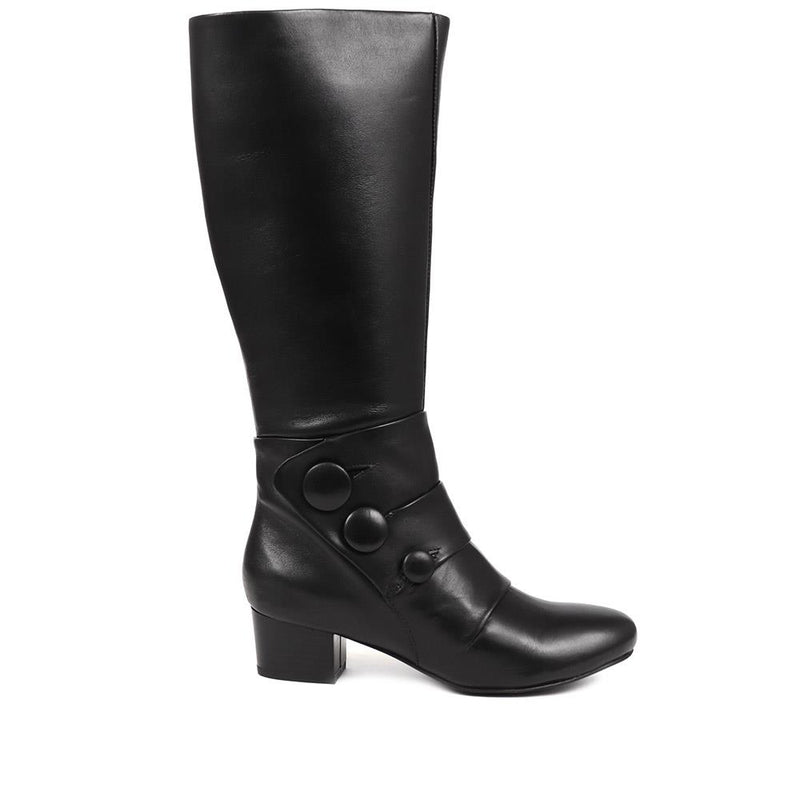 Knee High Leather Heeled Boots - MAGNU38019 / 324 744