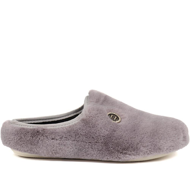 Faux Fur Mule Slippers - FLY38017 / 324 105