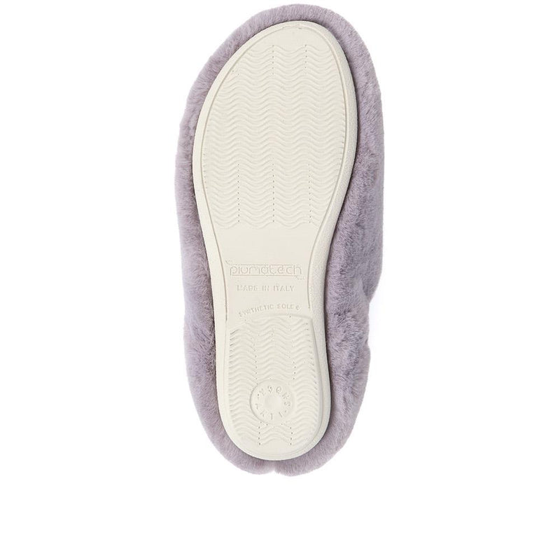 Faux Fur Mule Slippers - FLY38017 / 324 105