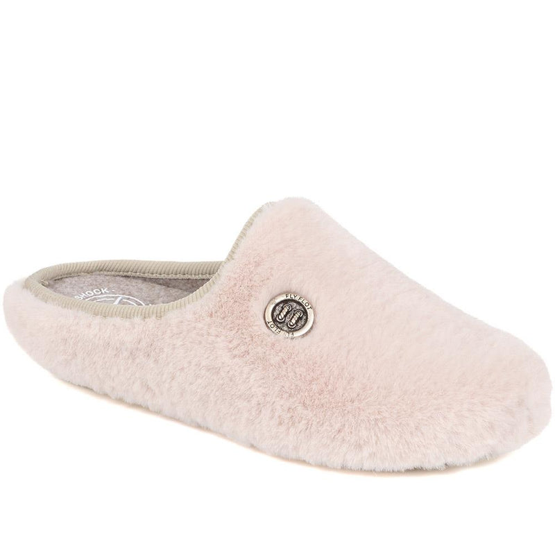 Faux Fur Mule Slippers - FLY38017 / 324 105