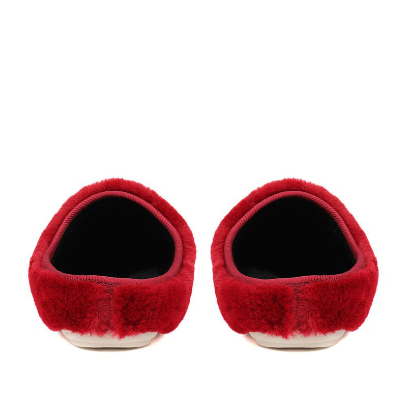 Faux Fur Mule Slippers - FLY38017 / 324 105