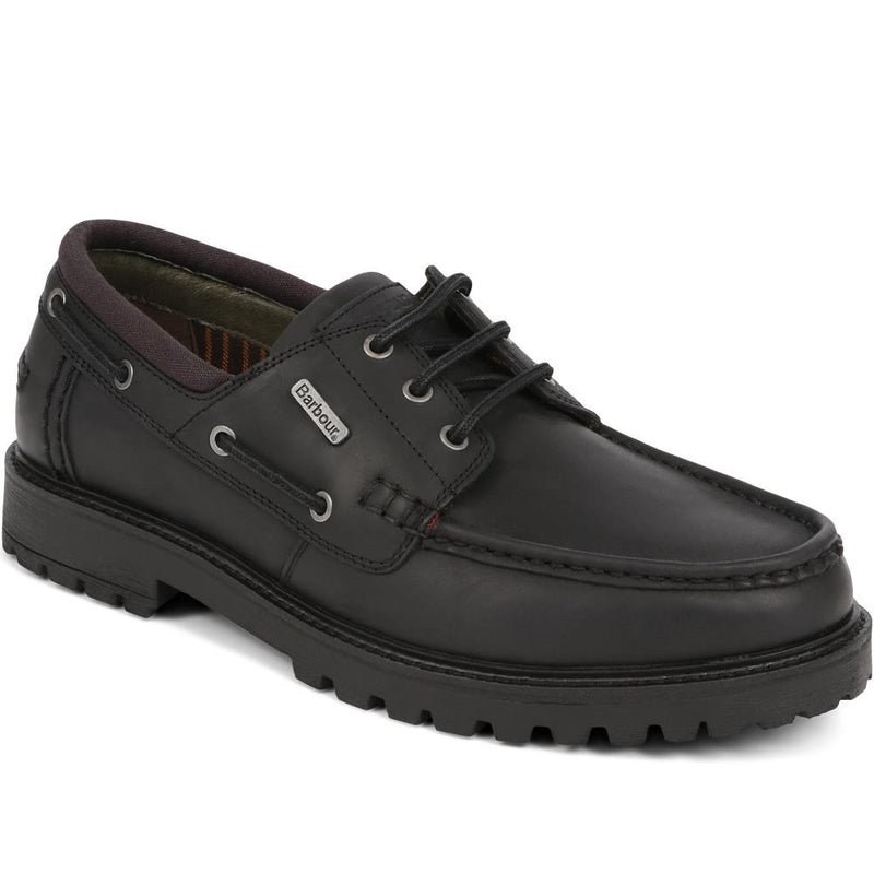 Basalt Calf Leather Boat Shoe BARBR39501 324 826