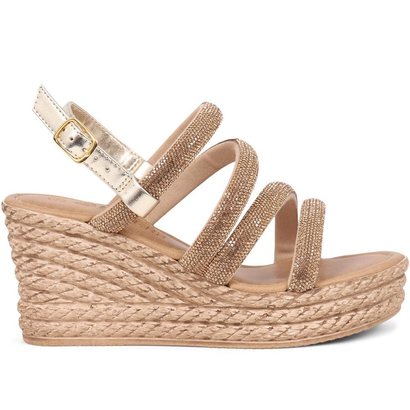 Embellished Platform Espadrilles  - CLUBS39007 / 325 320