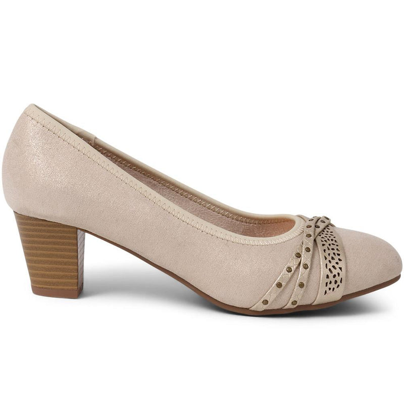 Wide Fit Block Heeled Court Shoes - PLAN39011 / 325 528