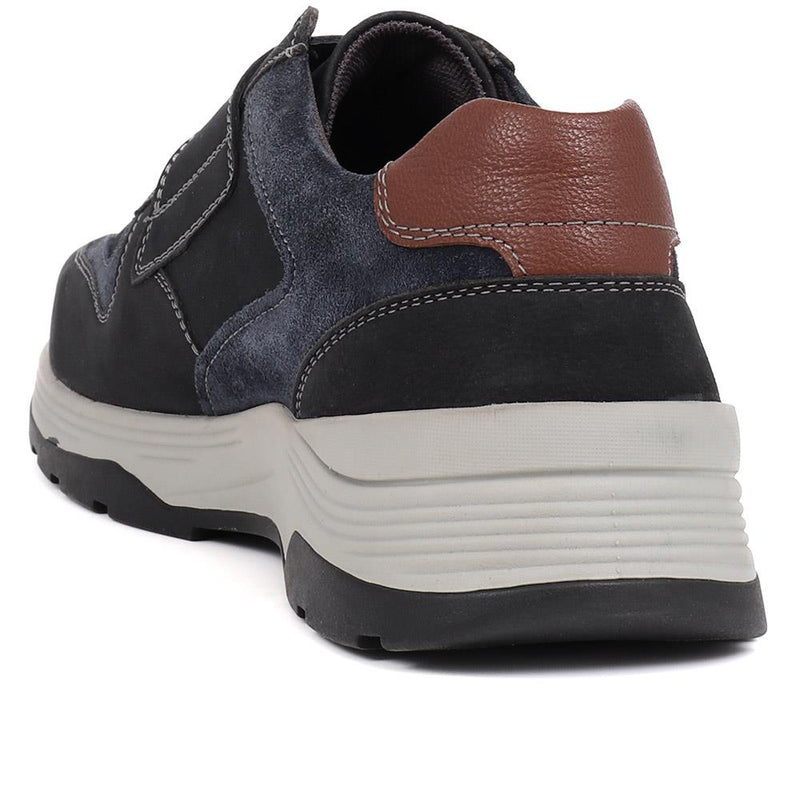 Touch-Fasten Leather Trainers  - TOBY / 325 170