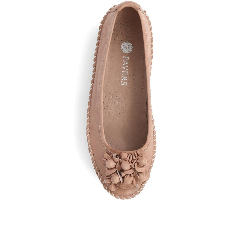 Floral Leather Ballet Pumps - SIMIN39007 / 324 765