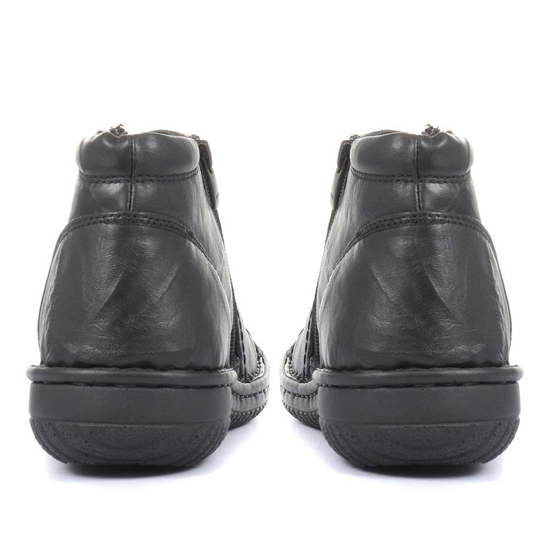 Wide Fit Leather Ankle Boots - HAK26007 / 311 054