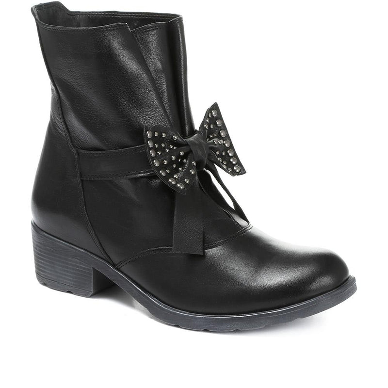 Heeled Leather Ankle Boot - BELKARY30002 / 316 193