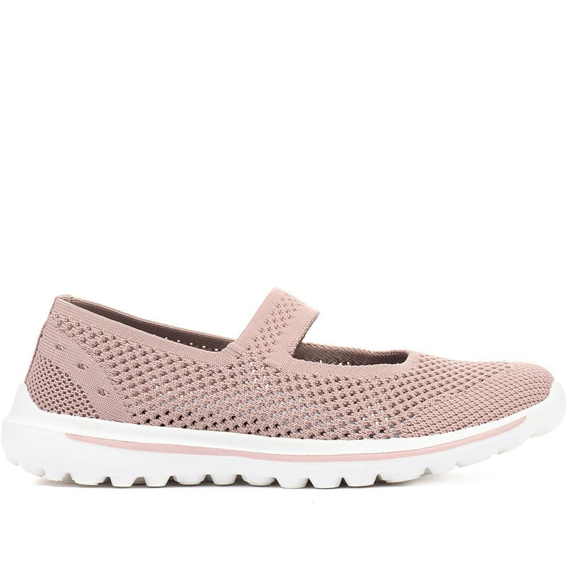 Wide Fit Stretch Mary Jane Trainers - BRK31031 / 317 470