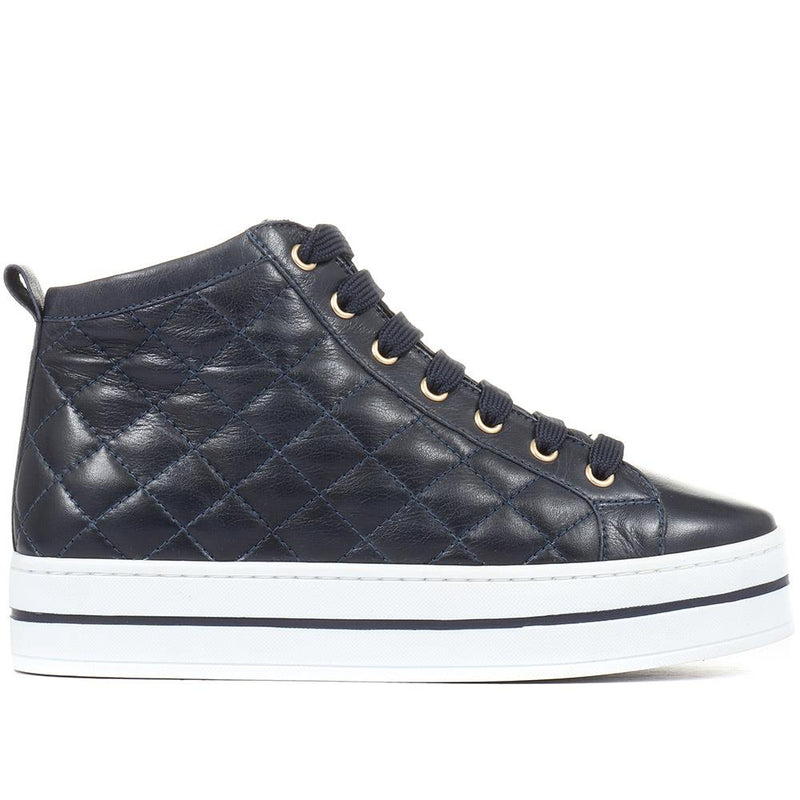 Elenore Leather Quilted Trainers - ELENORE / 321 307