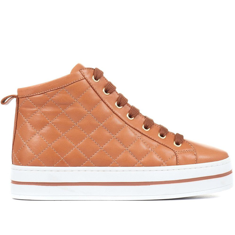 Elenore Leather Quilted Trainers - ELENORE / 321 307
