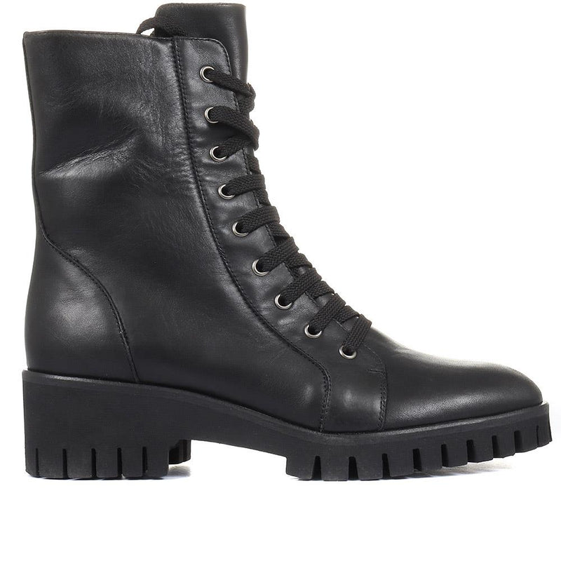 Lauryn Leather Combat Boots - LAURYN / 321 363