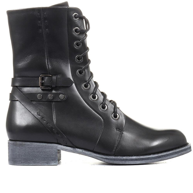 Tyra Leather Lace Up Boots - SINO34511 / 320 497