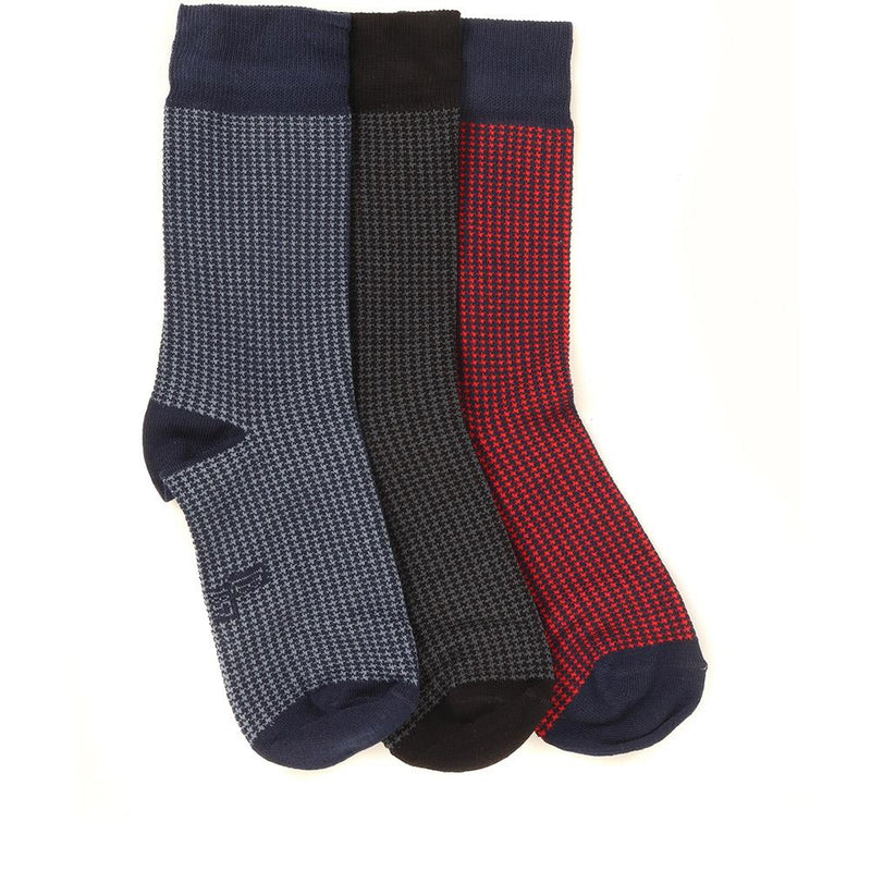 3 Pack Dogtooth Cotton Socks - EKIN36502 / 323 135