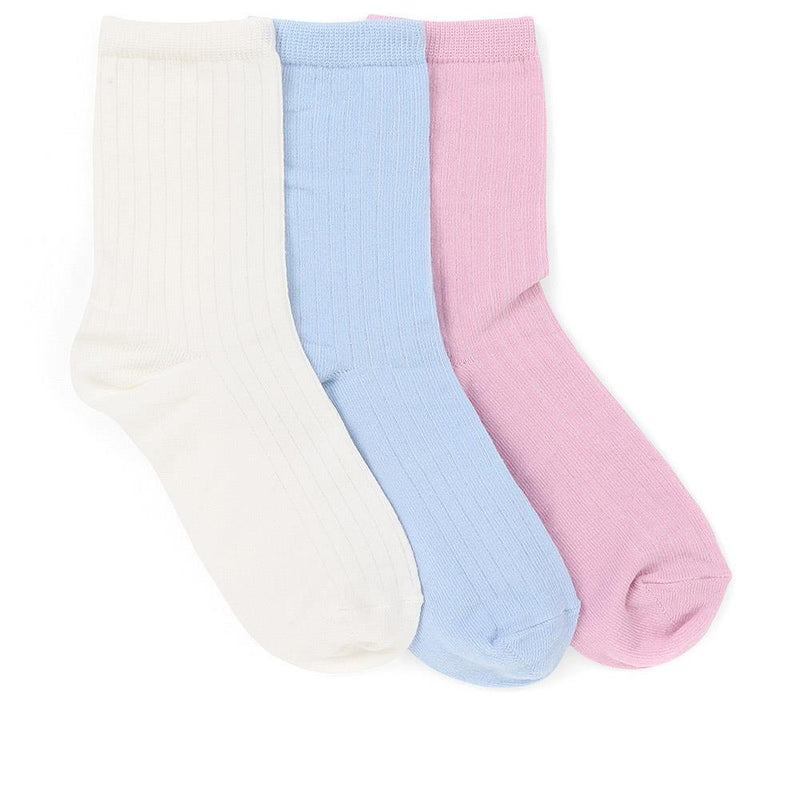 3 Pack Ribbed Cotton Socks - EKIN36510 / 323 572