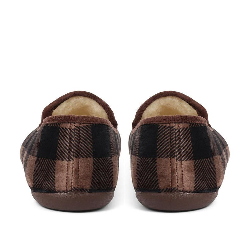 Fleece Lined Checked Slippers - KOY36024 / 322 956