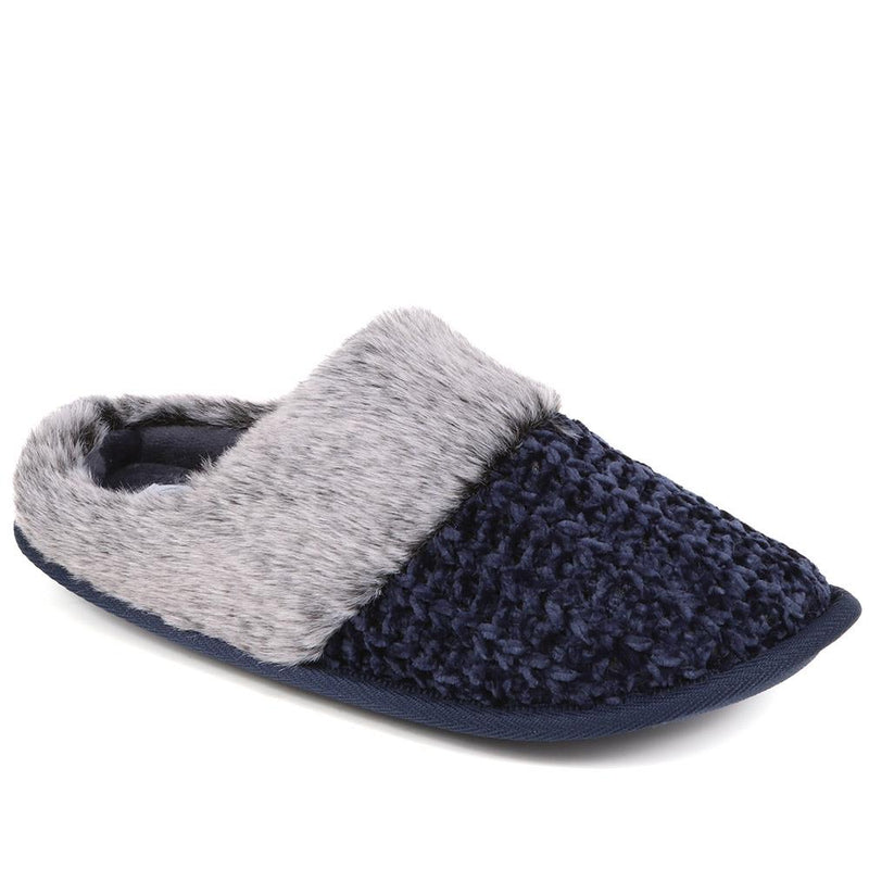 Faux Fur Lined Fleece Slippers - GALOP38001 / 324 485